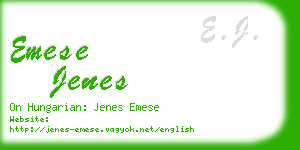 emese jenes business card